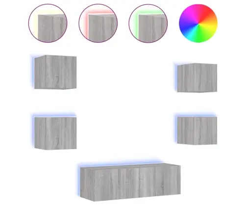 5-Osaline Telerikappide Komplekt Led-Tuledega, Hall Sonoma Tamm