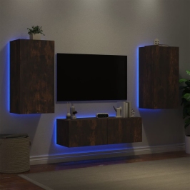 3-Osaline Telerikappide Komplekt Led-Tuledega, Suitsutamm