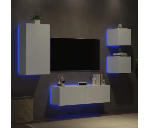 4-Osaline Telerikappide Komplekt Led-Tuledega, Valge
