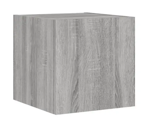 Tv Sienas Skapīši Ar Led, 4 Gab., Pelēka Ozola Vidaxl