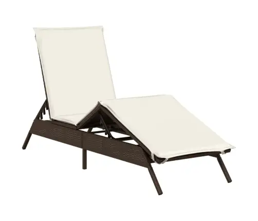 Päevitustool Koos Istmepadjaga Pruun, Polürotang