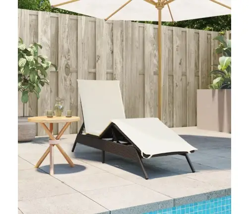 Päevitustool Koos Istmepadjaga Pruun, Polürotang