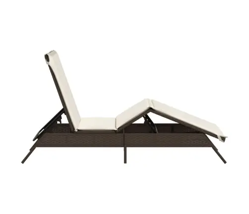 Päevitustool Koos Istmepadjaga Pruun, Polürotang