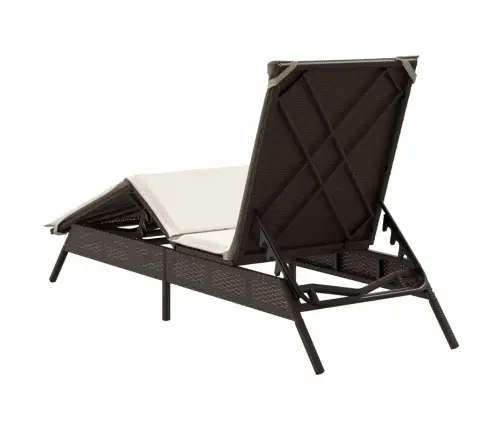 Päevitustool Koos Istmepadjaga Pruun, Polürotang