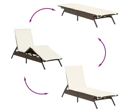 Päevitustool Koos Istmepadjaga Pruun, Polürotang