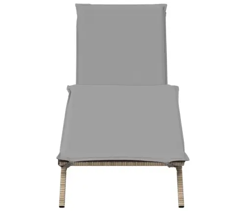 Päevitustool Koos Istmepadjaga, Beež, Polürotang