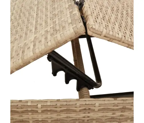 Päevitustool Koos Istmepadjaga, Beež, Polürotang