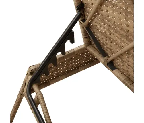 Päevitustool Koos Istmepadjaga, Beež, Polürotang