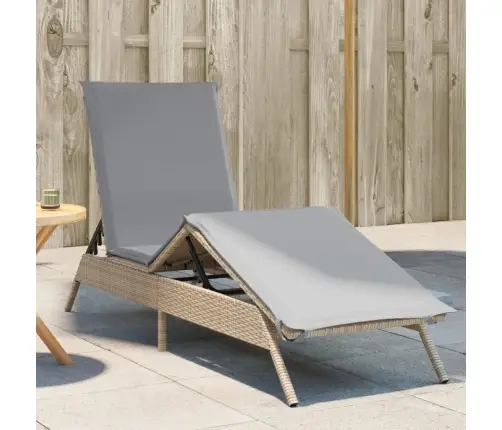 Päevitustool Koos Istmepadjaga, Beež, Polürotang