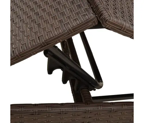 Sauļošanās Zviļņi, 2 Gab., Ar Galdiņu, Brūna Pe Rotangpalma Vidaxl Sauļošanās Zviļņi, 2 Gab., Ar Galdiņu, Brūna Pe Rotangpalma Vidaxl