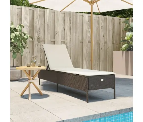 Saulės Gultas Su Pagalvėlėmis, Rudos Spalvos, Poliratanas