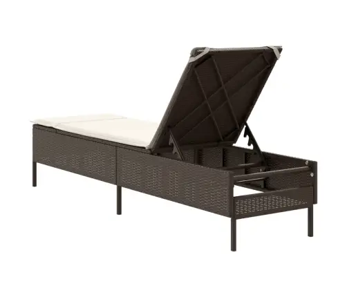 Saulės Gultas Su Pagalvėlėmis, Rudos Spalvos, Poliratanas