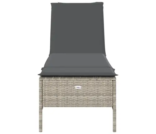 Saulės Gultas Su Pagalvėlėmis, Šviesiai Pilkas, Poliratanas Saulės Gultas Su Pagalvėlėmis, Šviesiai Pilkas, Poliratanas