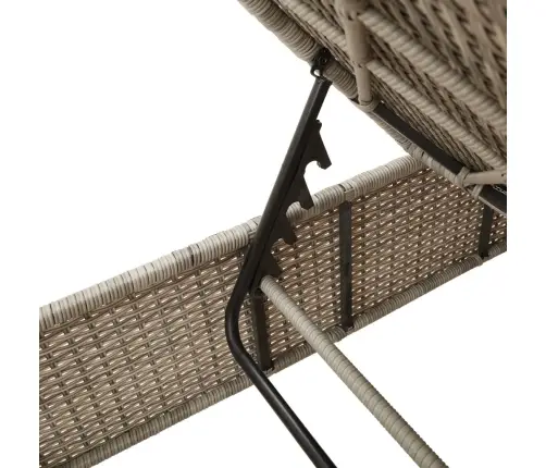 Saulės Gultas Su Pagalvėlėmis, Šviesiai Pilkas, Poliratanas Saulės Gultas Su Pagalvėlėmis, Šviesiai Pilkas, Poliratanas