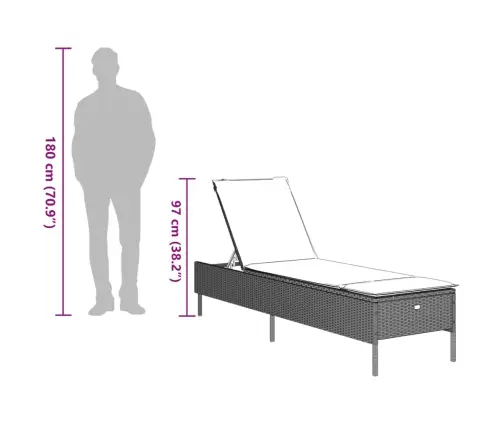 Saulės Gultas Su Pagalvėlėmis, Šviesiai Pilkas, Poliratanas Saulės Gultas Su Pagalvėlėmis, Šviesiai Pilkas, Poliratanas