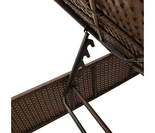 Sauļošanās Zvilnis Ar Galdiņu Un Matraci, Brūna, Pe Rotangpalma Vidaxl