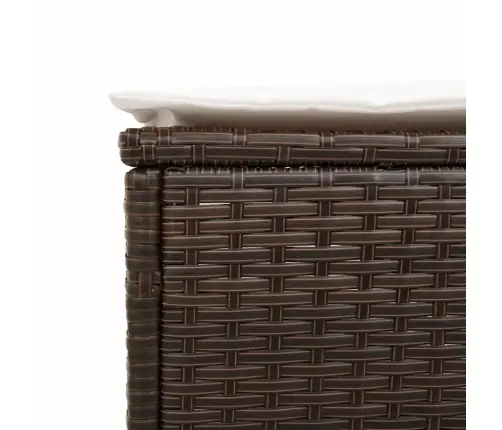 Sauļošanās Zvilnis Ar Galdiņu Un Matraci, Brūna, Pe Rotangpalma Vidaxl