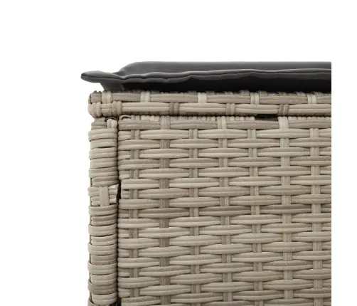 Päevitustool Koos Laua Ja Istmepadjaga, Helehall, Polürotang