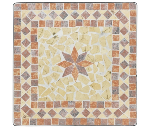 Mozaīkas Bistro Galds, 60X60X74 Cm, Sarkanbrūna Keramika Vidaxl