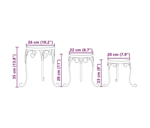 Augu Galdi, 3 Gab., Sarkanbrūni Ar Baltu, Keramika Vidaxl