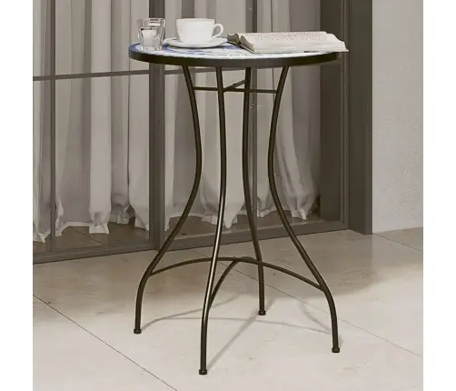 Mozaikinis Bistro Staliukas, Mėlynas/Baltas, 50X70cm Keramika Mozaikinis Bistro Staliukas, Mėlynas/Baltas, 50X70cm Keramika