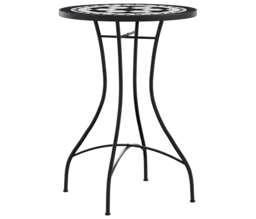 Mozaīkas Bistro Galds, Ø50X70 Cm, Melns Ar Baltu, Keramika Vidaxl