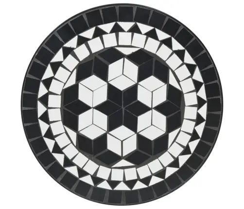 Mozaīkas Bistro Galds, Ø50X70 Cm, Melns Ar Baltu, Keramika Vidaxl