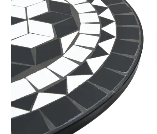 Mozaīkas Bistro Galds, Ø50X70 Cm, Melns Ar Baltu, Keramika Vidaxl
