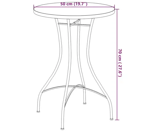 Mozaīkas Bistro Galds, Ø50X70 Cm, Melns Ar Baltu, Keramika Vidaxl