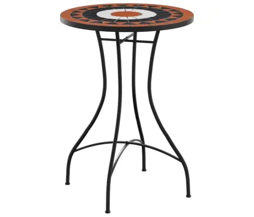 Mozaīkas Bistro Galds, Ø50X70Cm, Sarkanbrūns Ar Baltu, Keramika Vidaxl