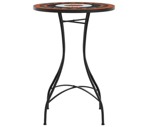 Mozaīkas Bistro Galds, Ø50X70Cm, Sarkanbrūns Ar Baltu, Keramika Vidaxl