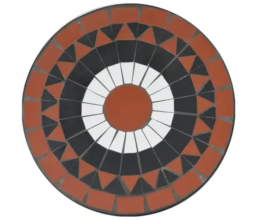 Mozaīkas Bistro Galds, Ø50X70Cm, Sarkanbrūns Ar Baltu, Keramika Vidaxl