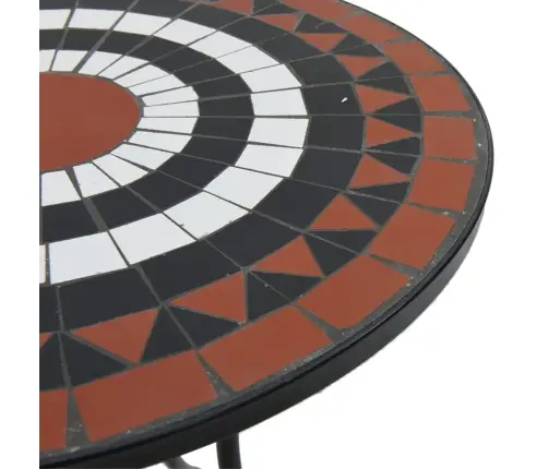 Mozaīkas Bistro Galds, Ø50X70Cm, Sarkanbrūns Ar Baltu, Keramika Vidaxl