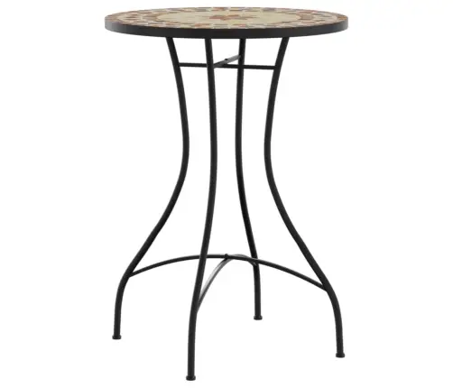 Mosaiigiga Bistroolaud, Terrakota /Valge, Ø50X70cm Keraamiline