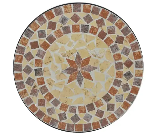 Mosaiigiga Bistroolaud, Terrakota /Valge, Ø50X70cm Keraamiline