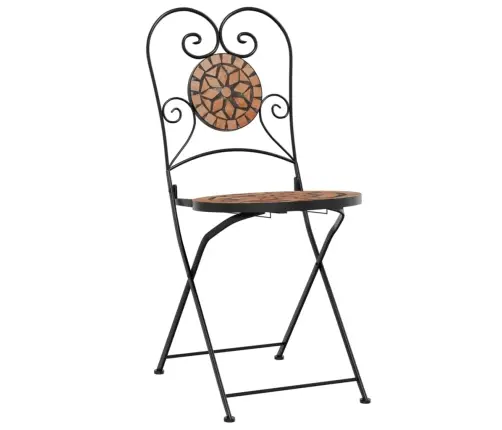 Bistro Krēsli, Salokāmi, 2 Gab., Sarkanbrūni, Keramika Vidaxl