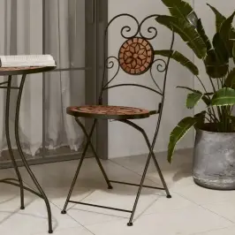 Bistro Krēsli, Salokāmi, 2 Gab., Sarkanbrūni, Keramika Vidaxl