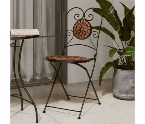 Bistro Krēsli, Salokāmi, 2 Gab., Sarkanbrūni, Keramika Vidaxl