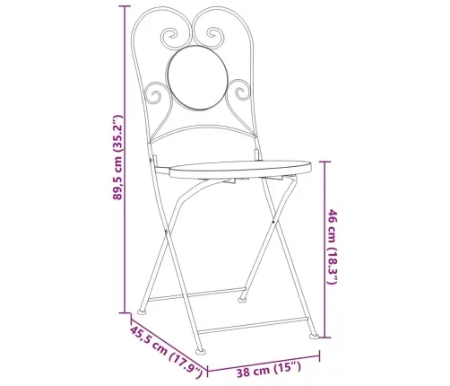 Sulankstomos Bistro Kėdės, 2Vnt., Juodos Ir Baltos, Keramika