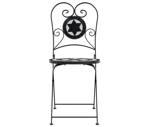 Sulankstomos Bistro Kėdės, 2Vnt., Juodos Ir Baltos, Keramika