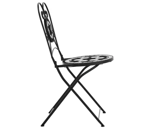 Sulankstomos Bistro Kėdės, 2Vnt., Juodos Ir Baltos, Keramika