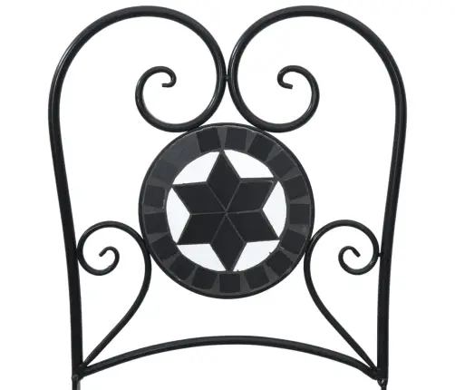 Sulankstomos Bistro Kėdės, 2Vnt., Juodos Ir Baltos, Keramika