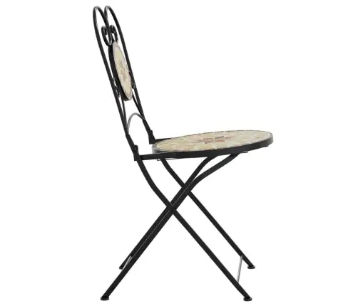 Sulankstomos Bistro Kėdės, 2Vnt., Terakota Ir Baltos, Keramika Sulankstomos Bistro Kėdės, 2Vnt., Terakota Ir Baltos, Keramika
