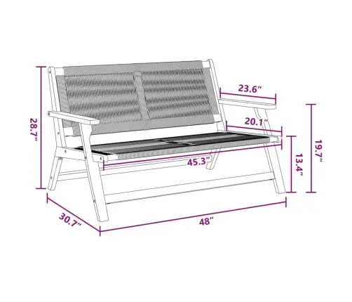 Dārza Sols Melns 76X122X73 Cm No Solidā Akācijas Koka Vidaxl