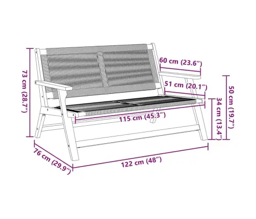 Dārza Sols Bēšs 76X122X73 Cm Cieta Akācijas Koks Vidaxl