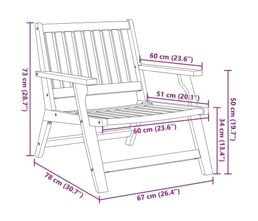 Sodo Baldų Komplektas 2 Pcs Ruda Kietos Akacijos Mediena