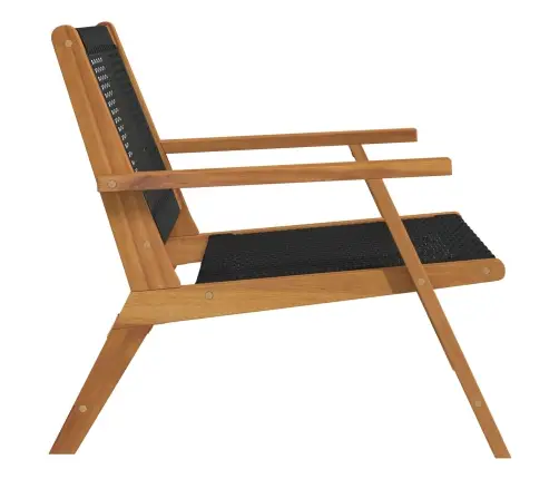 Dārza Krēsli 2 Gabali Melnā Krāsā 76X67X73.5 Cm No Masīvkoka Akācijas Vidaxl