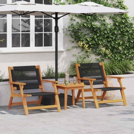 Dārza Mēbeles 2 Pcs Melna 78 X 67 X 73Cm Akācijas Masīvkoks Vidaxl