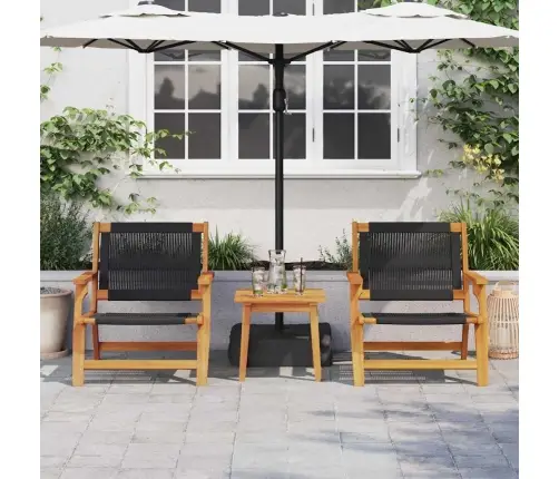 Dārza Krēsli 2 Gab. Melni 67X77X73 Cm Cieta Akācijas Koksne Vidaxl