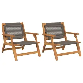 Sodo Baldai 2 Pcs Pilka 67 X 76 X 73 Cm Kietos Akacijos Mediena